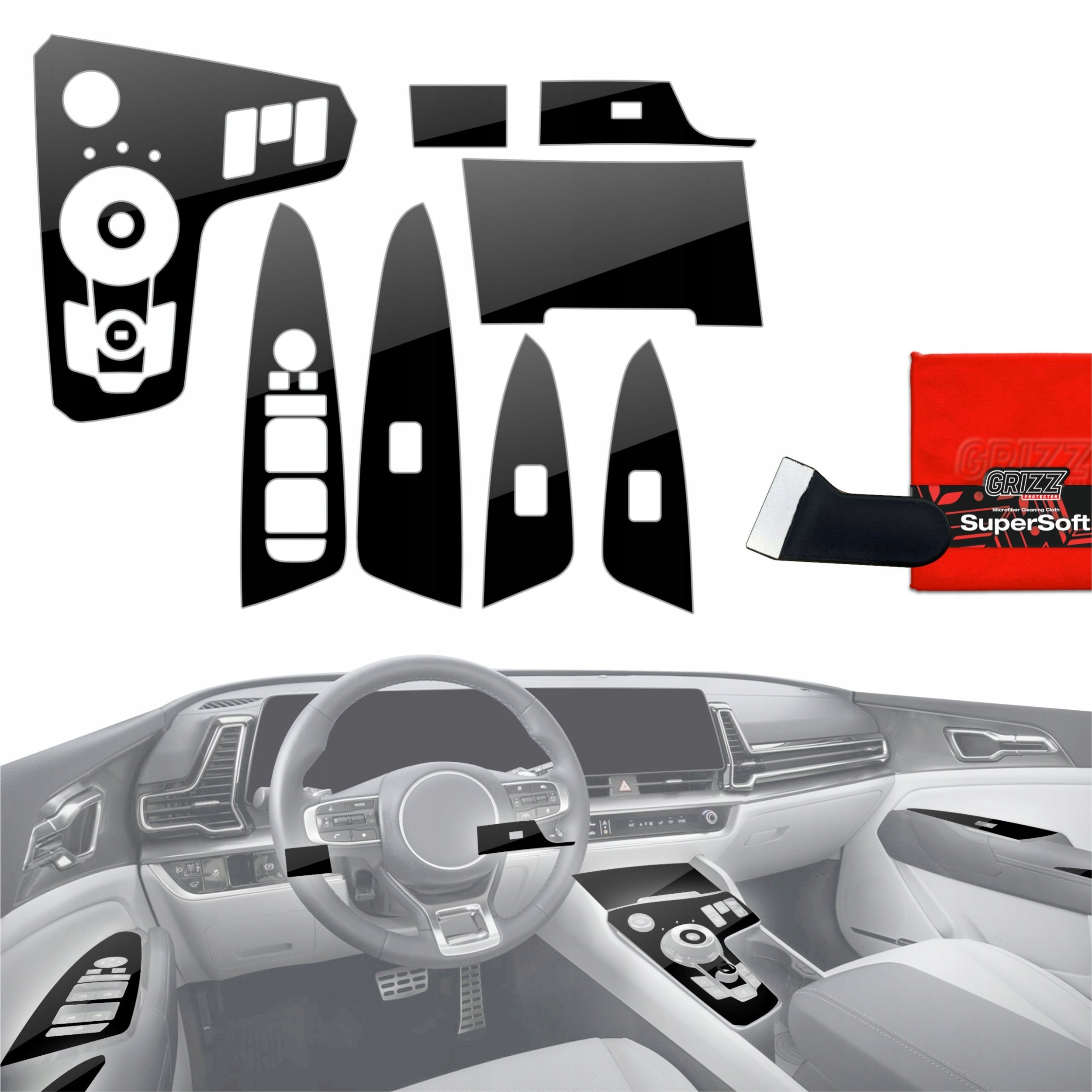 GrizzGlass  do wnętrza PianoSkin Black Glossy